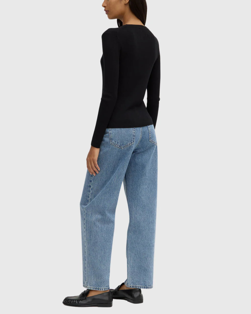 Amira Knit Long Sleeve Tee Black