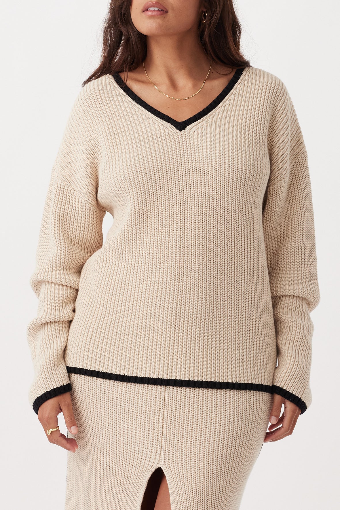 Alfie Sweater - Sand & Black