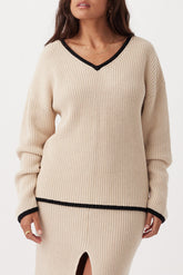 Alfie Sweater - Sand & Black
