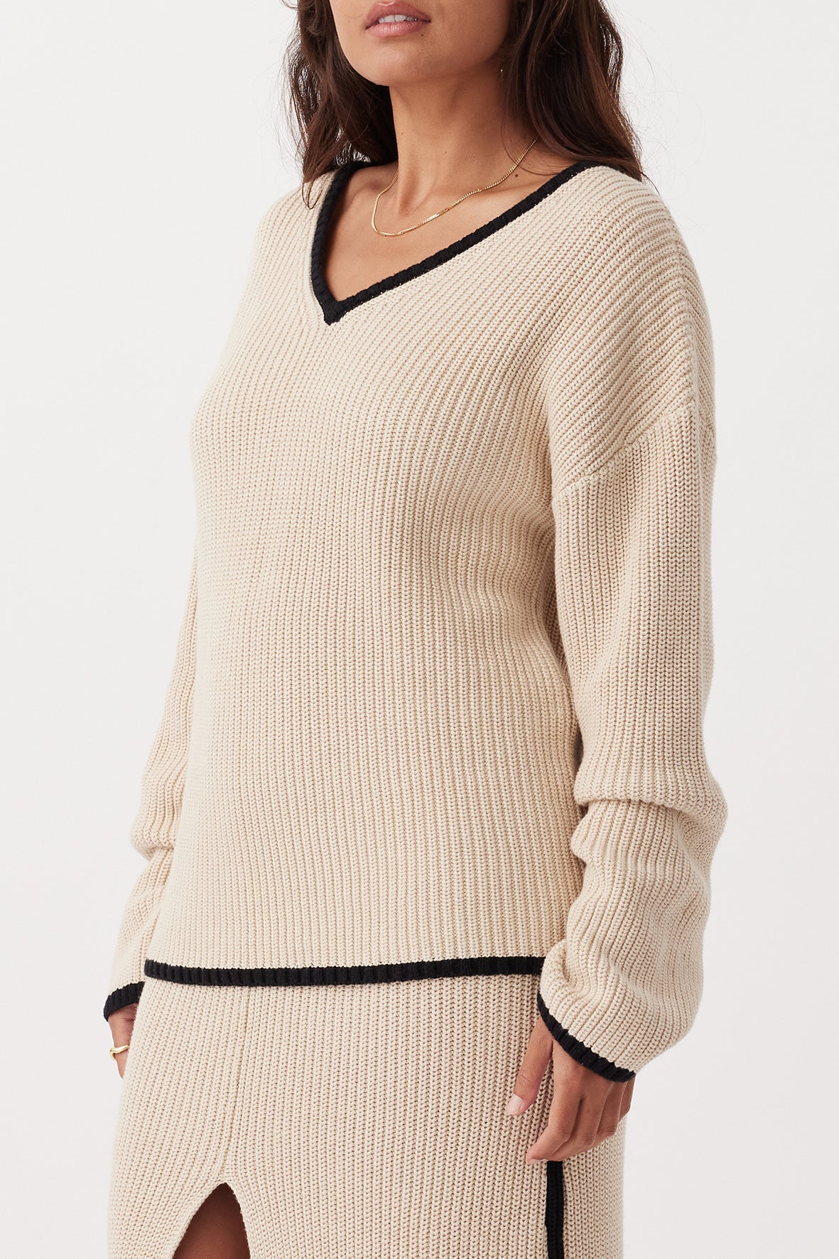 Alfie Sweater - Sand & Black