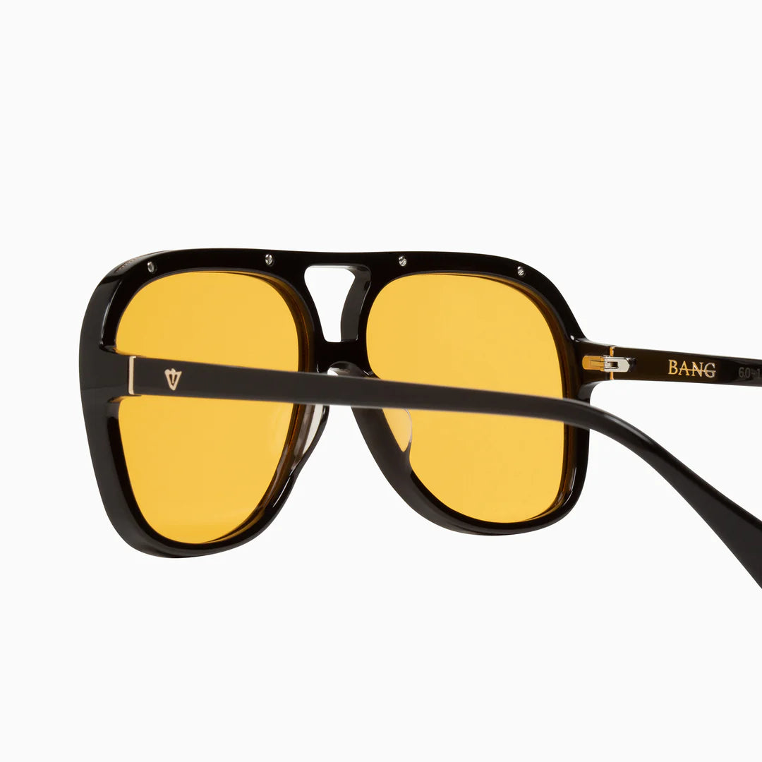 Bang - Gloss Black w. Gold Metal Trim / Orange Lens