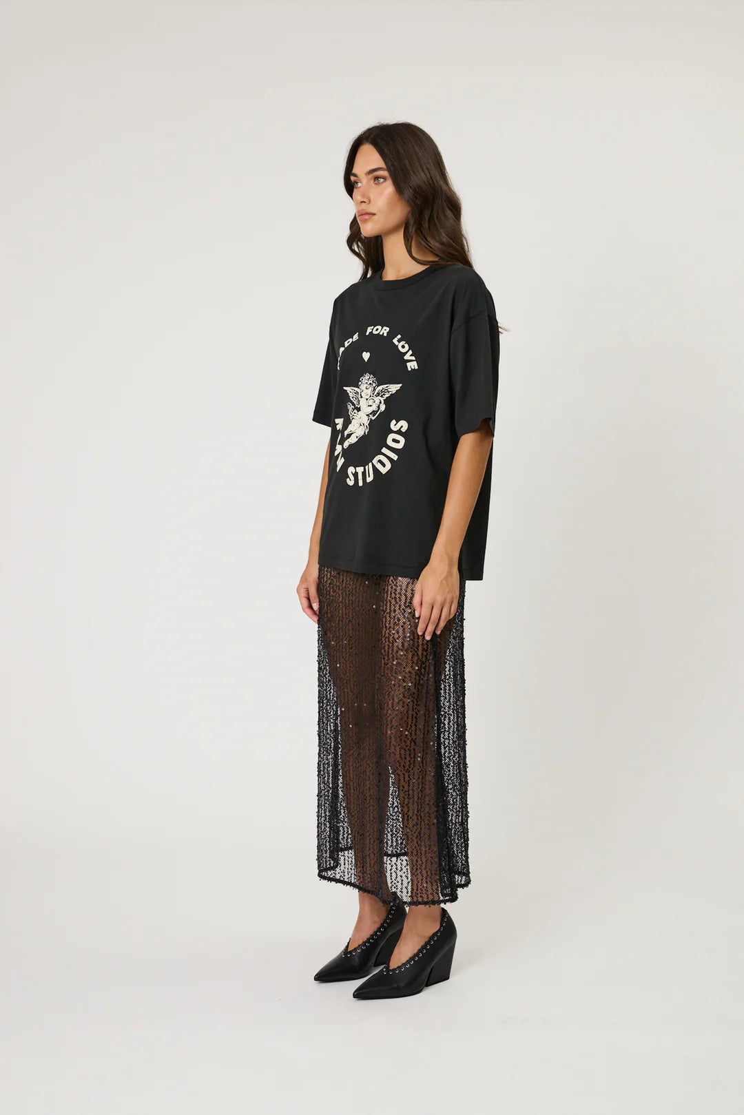 LOVESTRUCK TEE - WASHED BLACK
