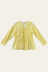Heidi Frank - Yellow LS Tie Top