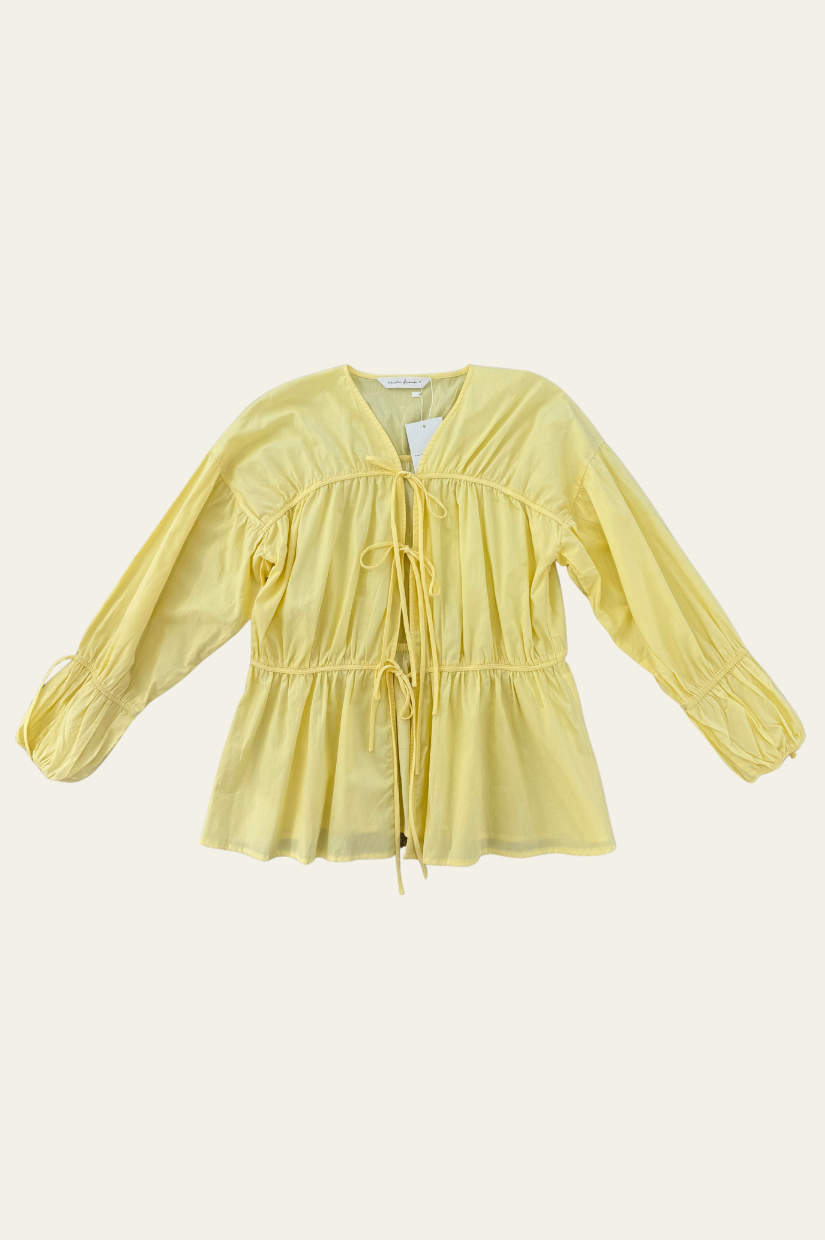 Heidi Frank - Yellow LS Tie Top