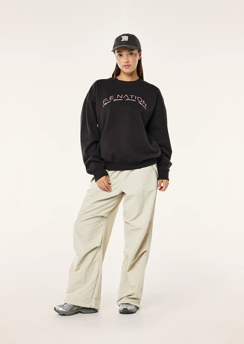 VOLUME SWEAT IN WASHED LICORICE