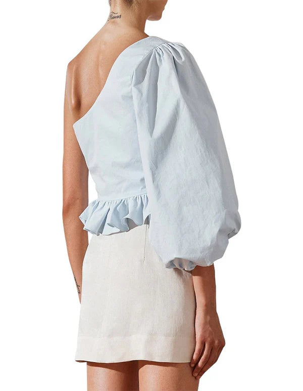 Shona Joy Drake One Shoulder Ballon Sleeve Blouse