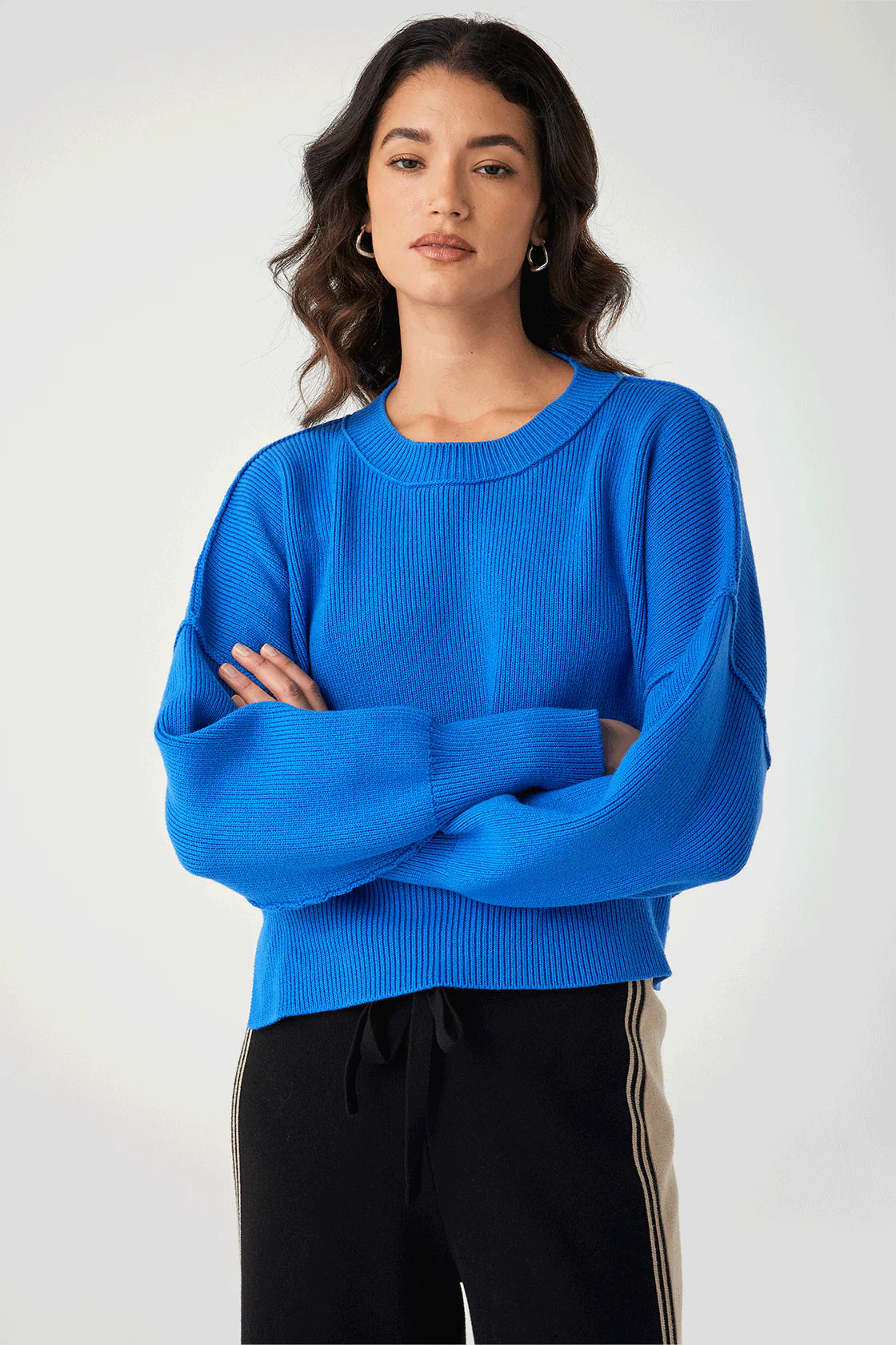Harlo Cropped Sweater - French Blue
