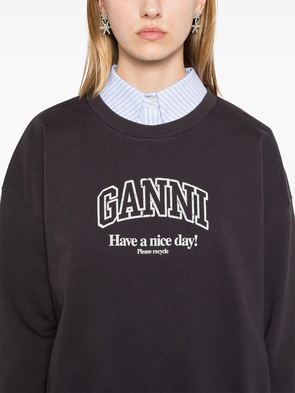 GANNI logo-print sweatshirt