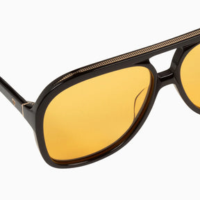 Bang - Gloss Black w. Gold Metal Trim / Orange Lens