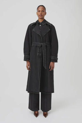 Camilla and Marc Bea Denim Trench Coat Soft Black