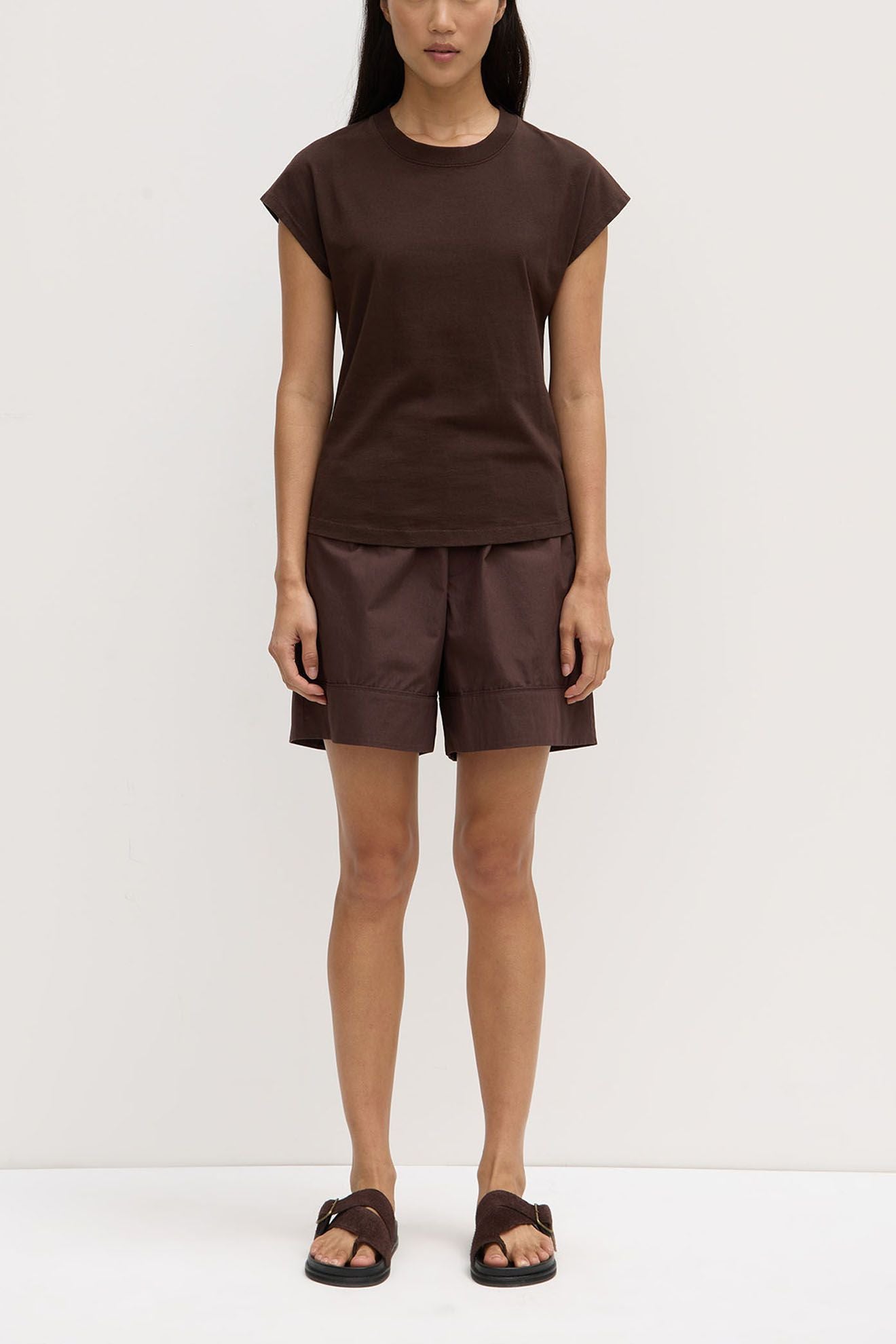 Shay Slim Short Sleeve Tee - Ganache