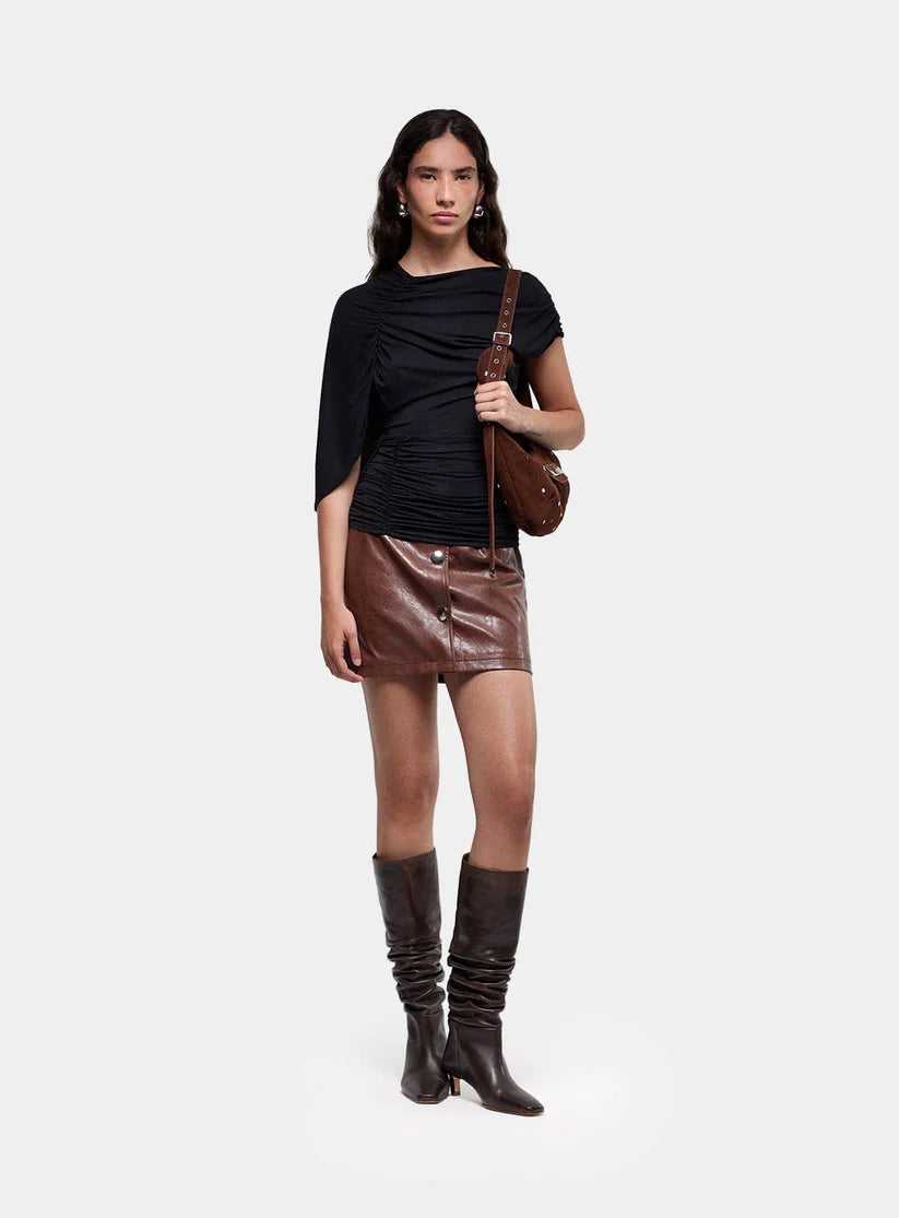 AERIS BLACK DRAPED TOP