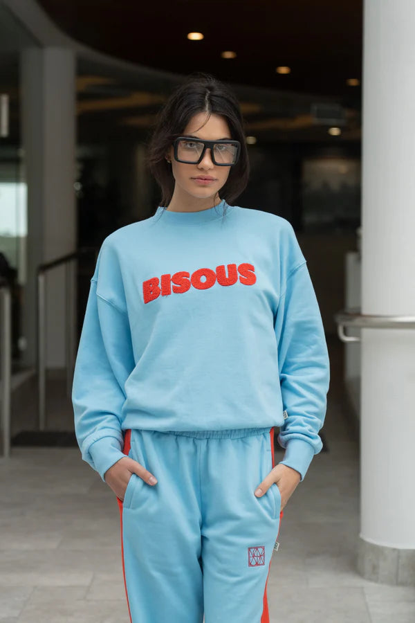 Bisous Sweatshirt - Ice Blue