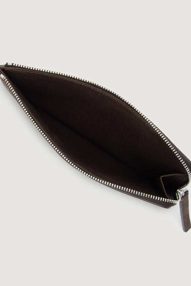 Neve Suede Pouch - Ganache