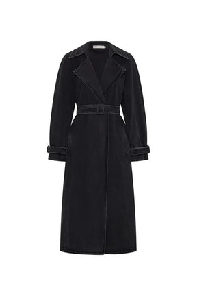 Camilla and Marc Bea Denim Trench Coat Soft Black