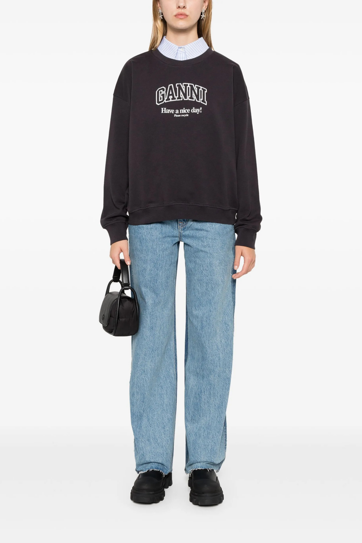GANNI logo-print sweatshirt