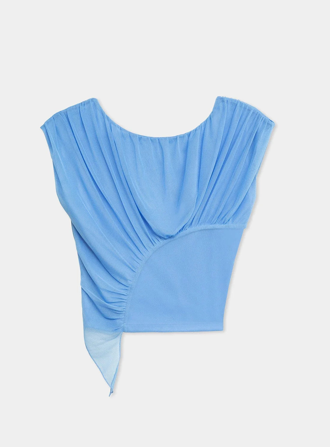 GEMINI BLUE DRAPED TOP - GEMINI BLUE