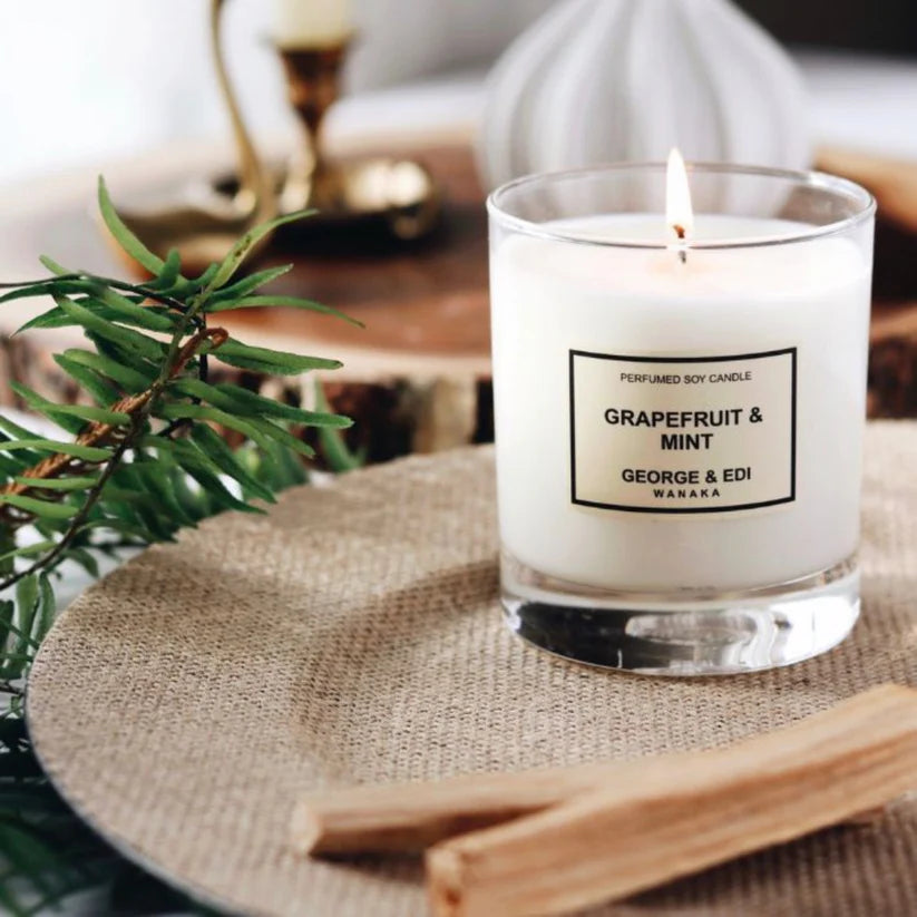 GRAPEFRUIT & MINT PERFUMED SOY CANDLE