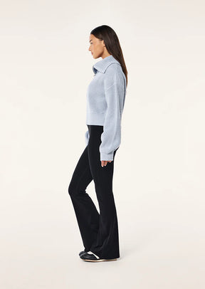 HIGH SEASON ZIP NECK KNIT IN ICE BLUE