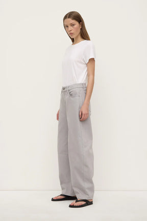 High Rise Barrel Jean - Light Grey