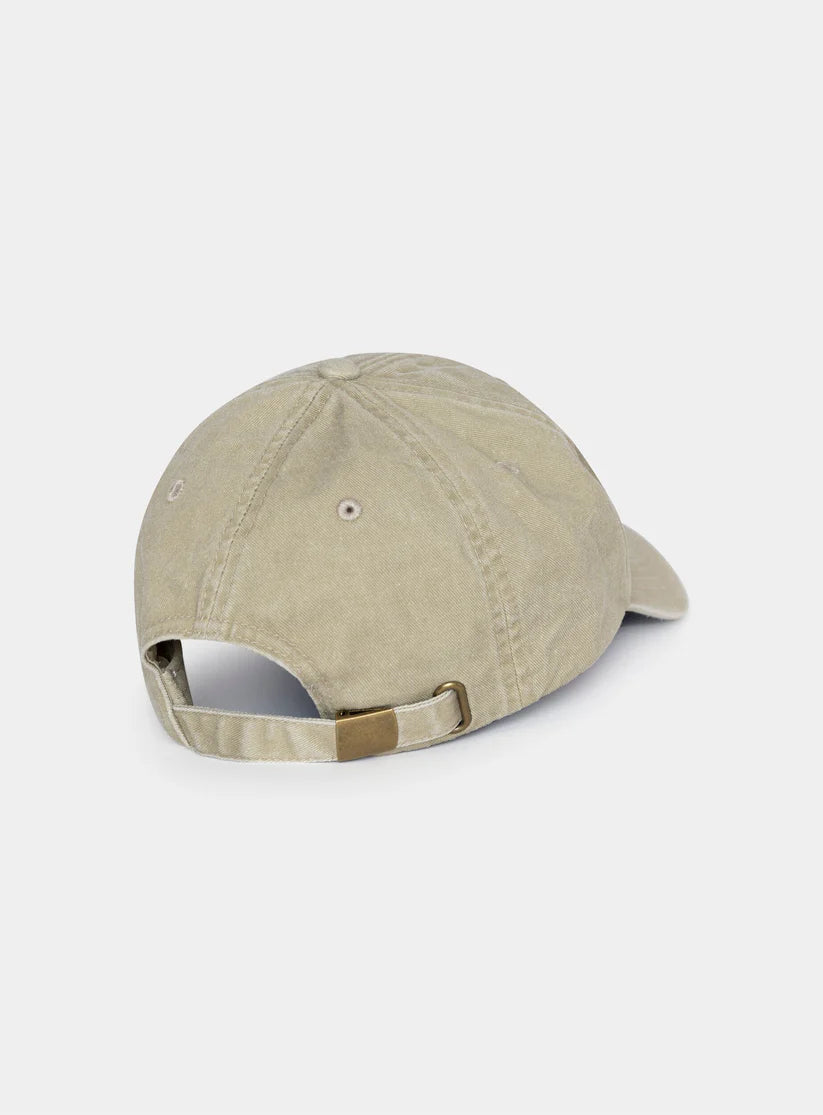 BEIGE EMBROIDERED LOGO CAP