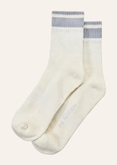 Homage sock in whisper white & heather blue