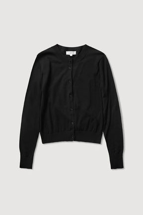 Semra Cotton Cashmere Cardigan - Black