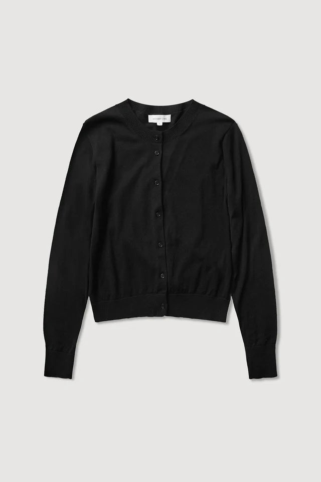 Semra Cotton Cashmere Cardigan - Black