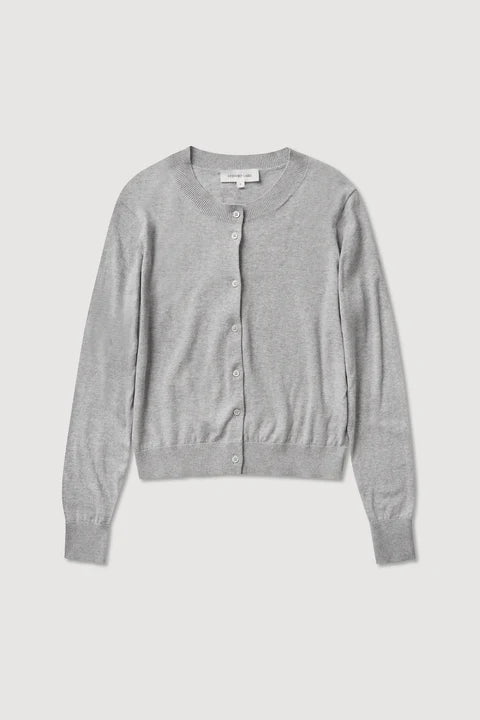 Semra Cotton Cashmere Cardigan - Grey Marle