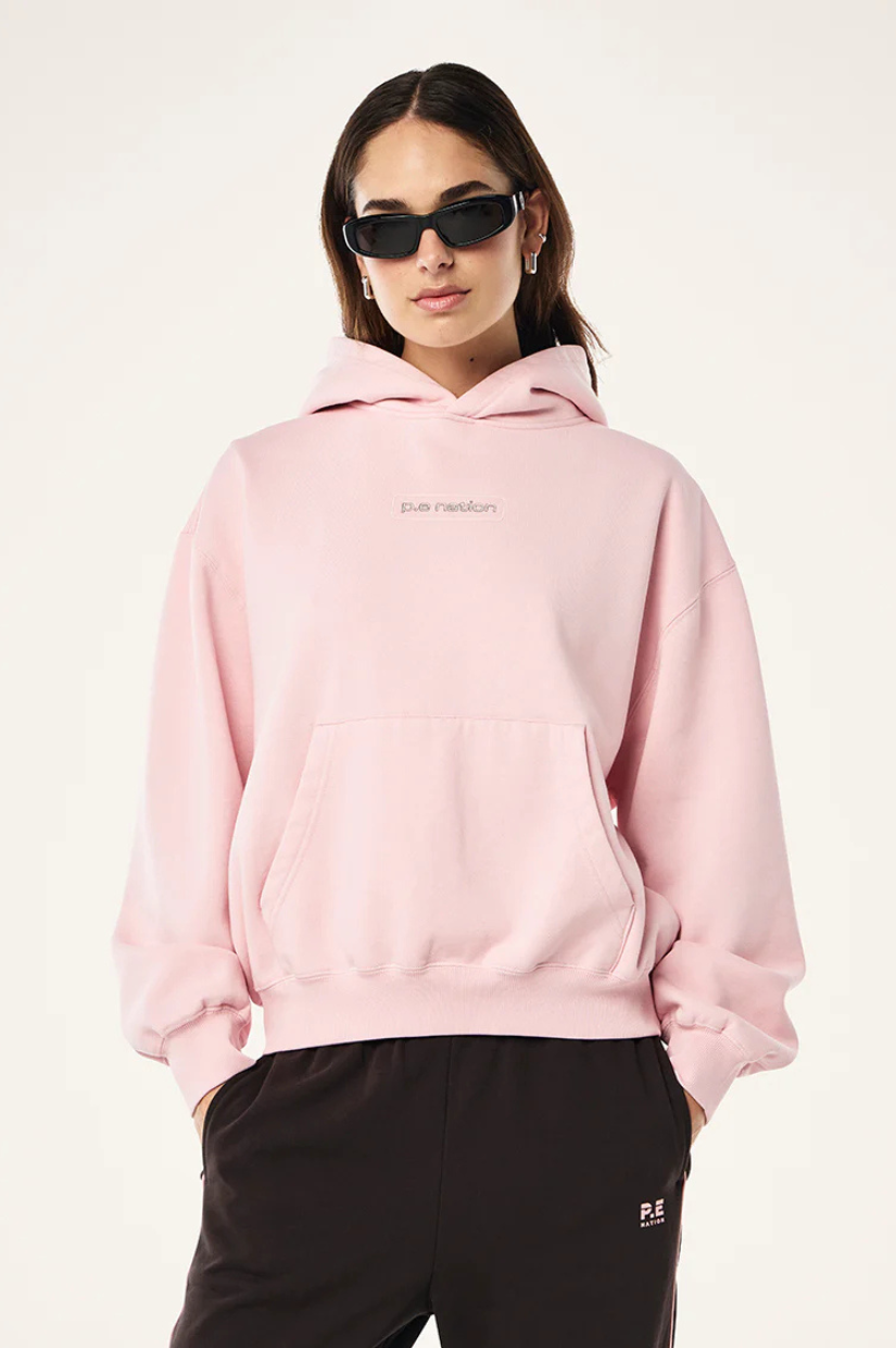 PEAK HOODIE IN WASHED CHALK PINK