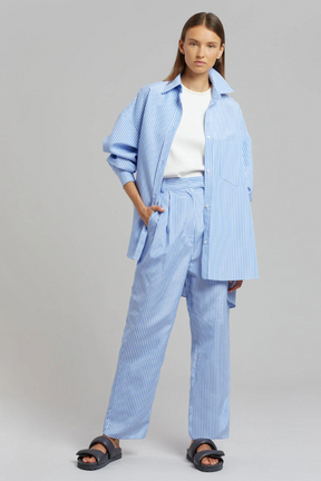 The Frankie Shop - Bea Stripe Suit Pants - White/Light Blue