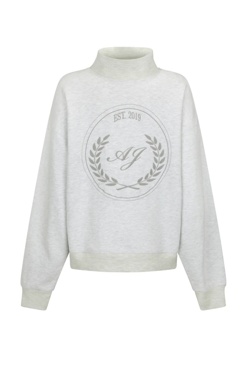 AJ Crest Turtleneck Sweatshirt Cloud
