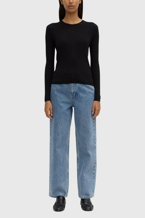 Amira Knit Long Sleeve Tee Black