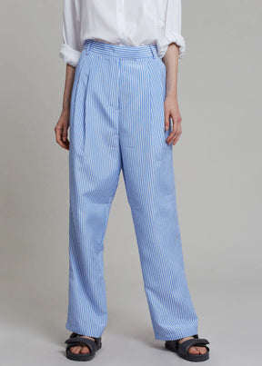 The Frankie Shop - Bea Stripe Suit Pants - White/Light Blue