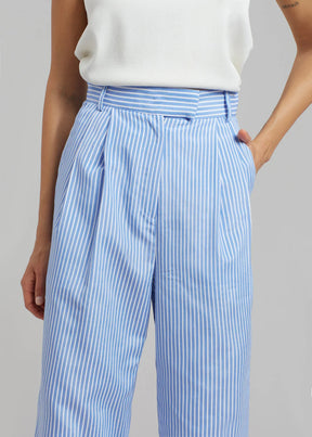 The Frankie Shop - Bea Stripe Suit Pants - White/Light Blue