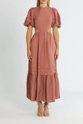 Shona Joy Vega Cut Out Open Back Midi Dress